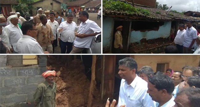 MLA Satish Jarkiholi Visited Flood-affected areas