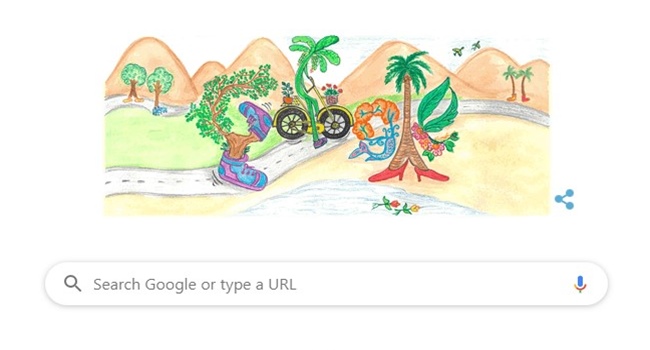 Google Doodle picture of a seven year old girl from India